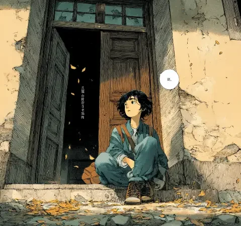 漫画阅读场景，摊开的书与咖啡